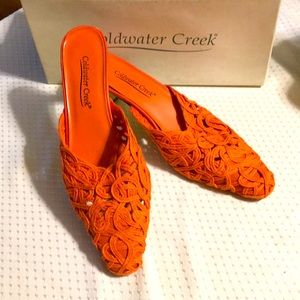 Coldwater Creek, Linen Macrame Upper Slide, sz 8.5